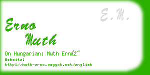 erno muth business card